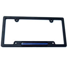 Load image into Gallery viewer, Thin Blue Line Flag Black Plastic Car License Plate Frame Dome Decal
