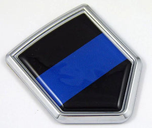 Thin Blue Line flag Chrome Emblem Car Decal