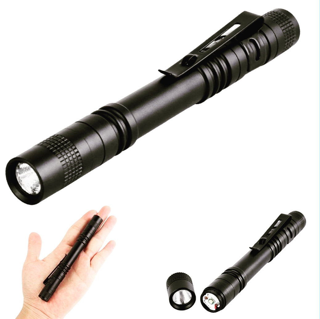 Portable Mini Penlight LED Flashlight Torch with Pen Clip
