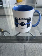 Load image into Gallery viewer, Classic Thin Blue Line Canada Tattered Flag Coffee Mug 11 Oz