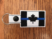 Load image into Gallery viewer, Thin Blue Line Canada Flag Keychain