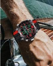 Load image into Gallery viewer, Thin Blue and Thin Red Line Inspired Men&#39;s Dual Display Analog Digital Chronograph Waterproof Watch