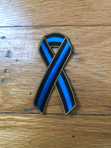 Thin Blue Line 3 “ x 1 “ Awareness Ribbon Patch (non Velcro back)