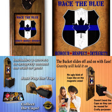 Load image into Gallery viewer, You must go to canam-thinblueline.ecwid.com to purchase these! THIN BLUE LINE CANADA WALL BOTTLE OPENER AND CAP CATCHER