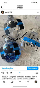 Handmade Thin Blue Line Canada Christmas Tree Decorations (3 Pack, mix and match)