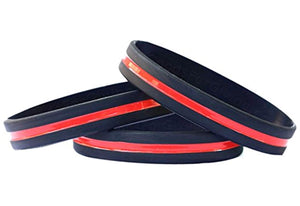 Thin Red Line Silicone Bracelet