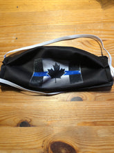 Load image into Gallery viewer, MADE IN CANADA 🇨🇦 Thin Blue Line Tattered Canadian Flag 3 Ply Washable Defender Face Mask (Free Shipping)