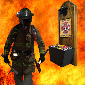 "Firefighter" Hero Wall Mounted Bottle Opener and Cap Catcher