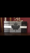Load image into Gallery viewer, Beautiful Handcrafted Wooden Thin Blue Line / Thin Red /Thin White / Thin Silver / Thin Green or Thin Yellow Canadian Flag Sign