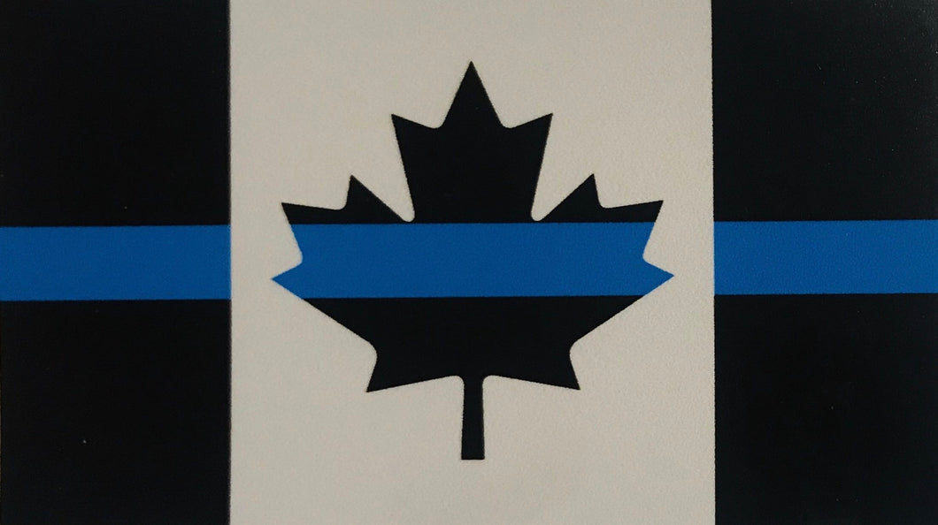 Thin Blue Line Canada Flag Window Sticker / Decal (sticks from inside)