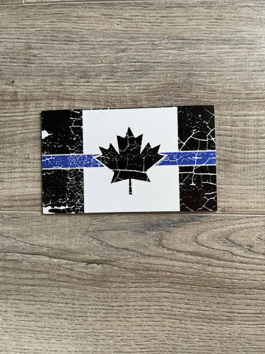 Thin Blue Line Tattered Canadian Flag Magnet 5