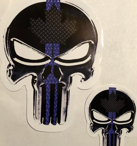 Thin Blue Line Canada Punisher Decal (2 sizes /2 versions) FREE Shipping!