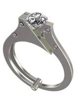 Load image into Gallery viewer, **You must go to canam-thinblueline.ecwid.com to purchase Sterling Silver Handcuff Ring with Stone