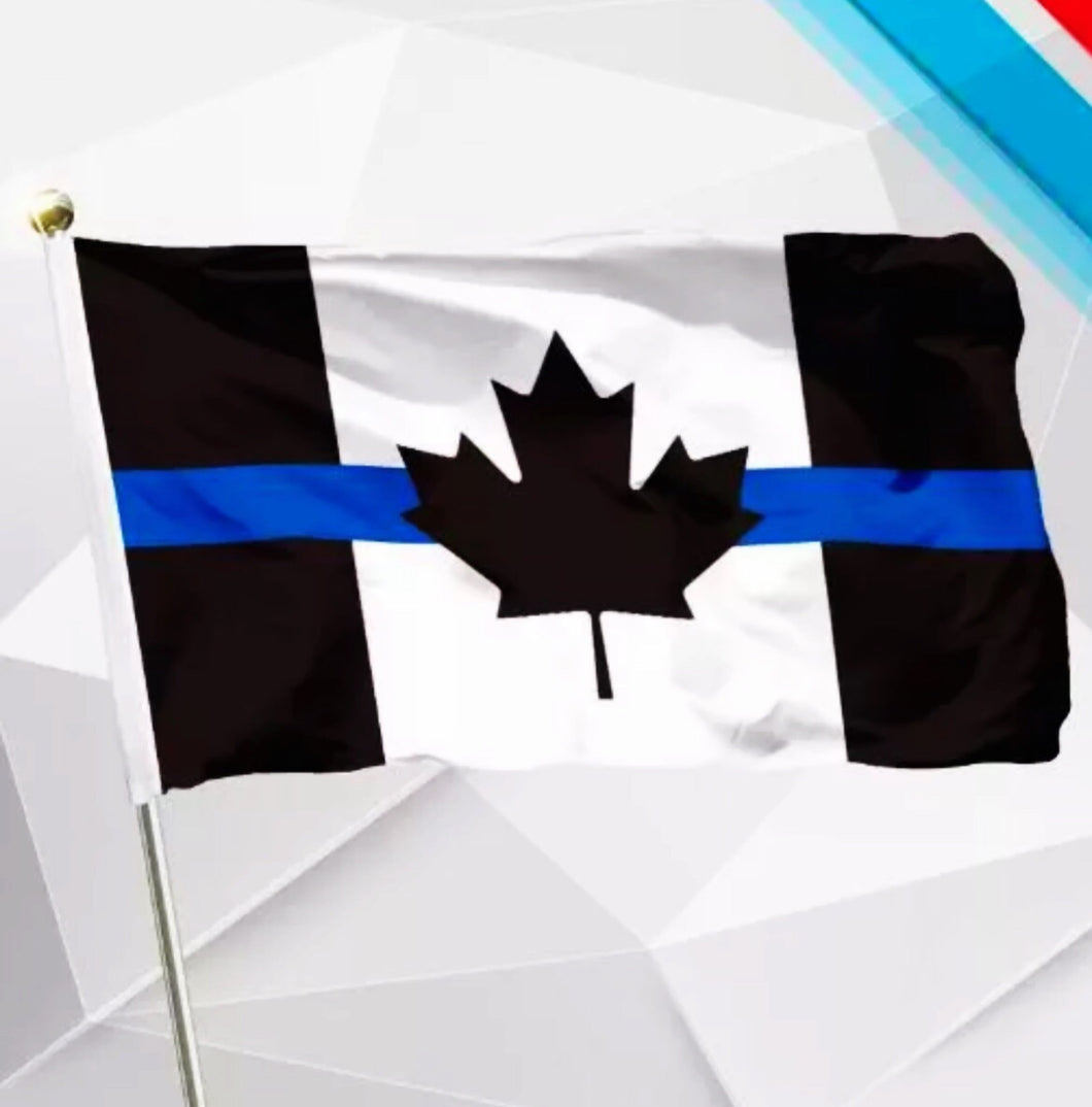 Thin Blue Line Canada Desk / Handheld  Cloth Flag