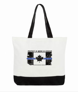 Thin Blue Line Canada Large Cotton Tote Bag
