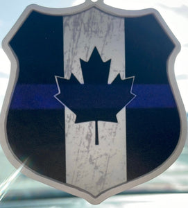 Thin Blue Line Canada Badge Shape Car Air Freshener
