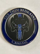 Load image into Gallery viewer, The Thin Blue Line Canada Punisher Challenge Coin