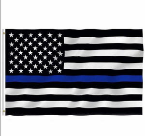 Thin Blue Line American Full Size Black and White Flag