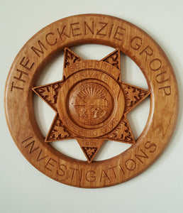 22" First Responders Badge / Emblem / Crest Carved out of Wood