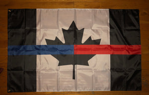 Full Size 5’ x 3 ‘ Joint Thin Blue Line / Thin Red Line Canadian Flag