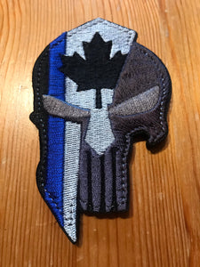 Spartan / Punisher Thin Blue Line Canada Patch