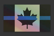 Load image into Gallery viewer, Classic Thin Blue Line Canadian Flag Sticker / Decal ( 3&quot; Regular and Holographic)