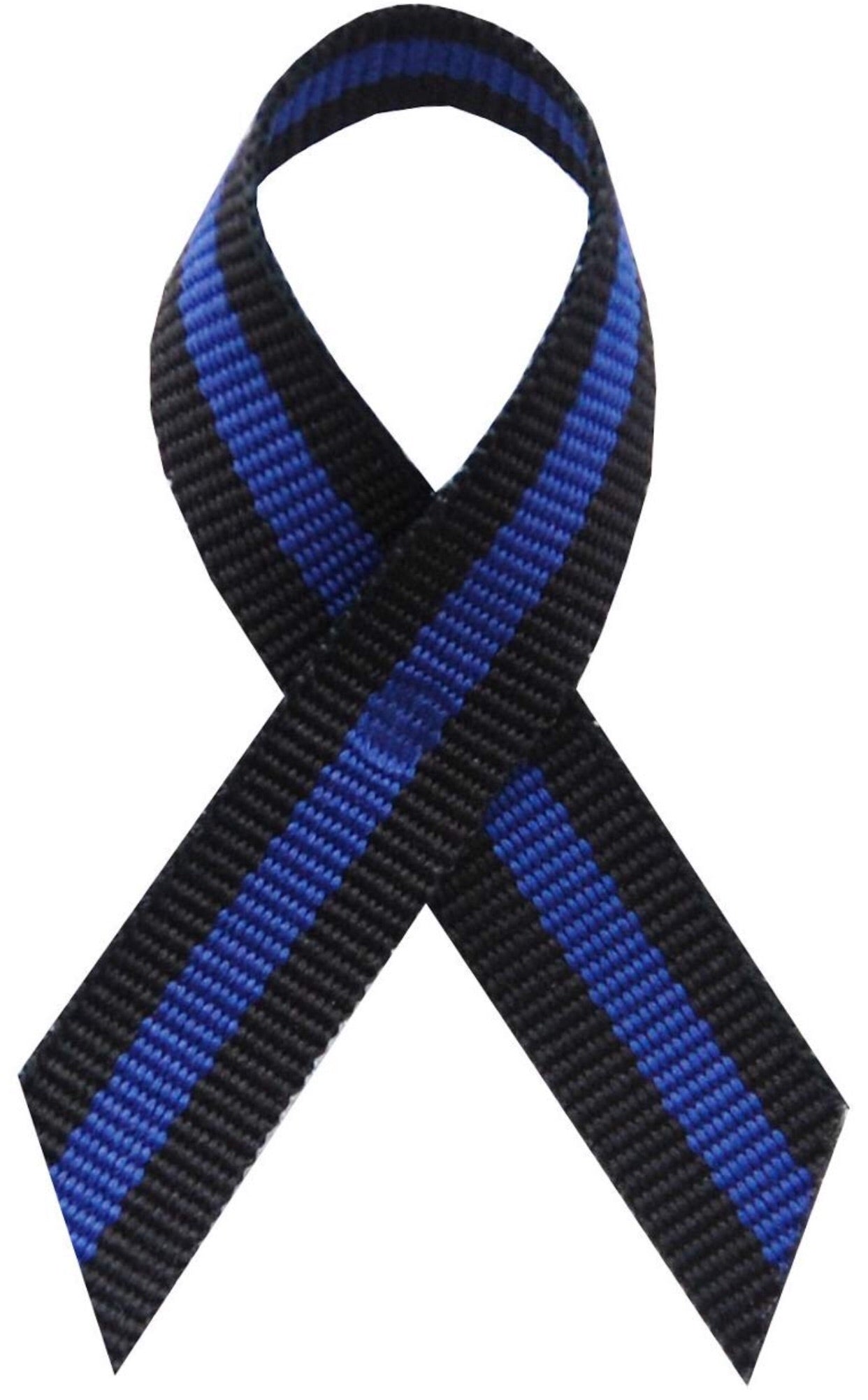 Thin Blue Line Fabric Awareness Ribbons -Lapel Ribbons w/Safety Pins ...