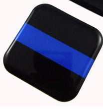 Load image into Gallery viewer, 1.5” Thin Blue line Flag Square Domed Decal Gel Stickers