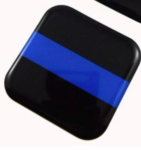 1.5” Thin Blue line Flag Square Domed Decal Gel Stickers