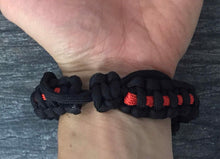 Load image into Gallery viewer, Thin Red Line Firefighter Paracord Bracelet