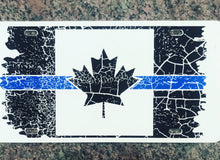 Load image into Gallery viewer, Thin Blue Line Distressed Canadian Flag License Plate