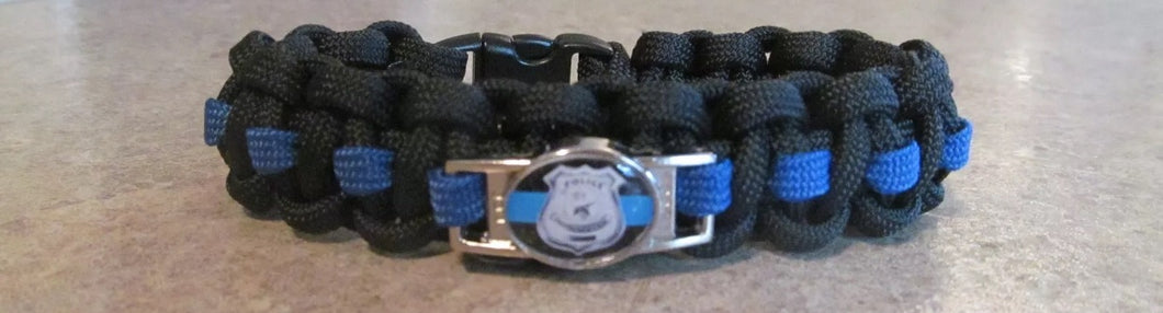 Thin Blue Line Shield Paracord Survival Bracelet with Badge Charm – The  Thin Blue Line Canada