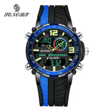 Load image into Gallery viewer, Thin Blue and Thin Red Line Inspired Men&#39;s Dual Display Analog Digital Chronograph Waterproof Watch