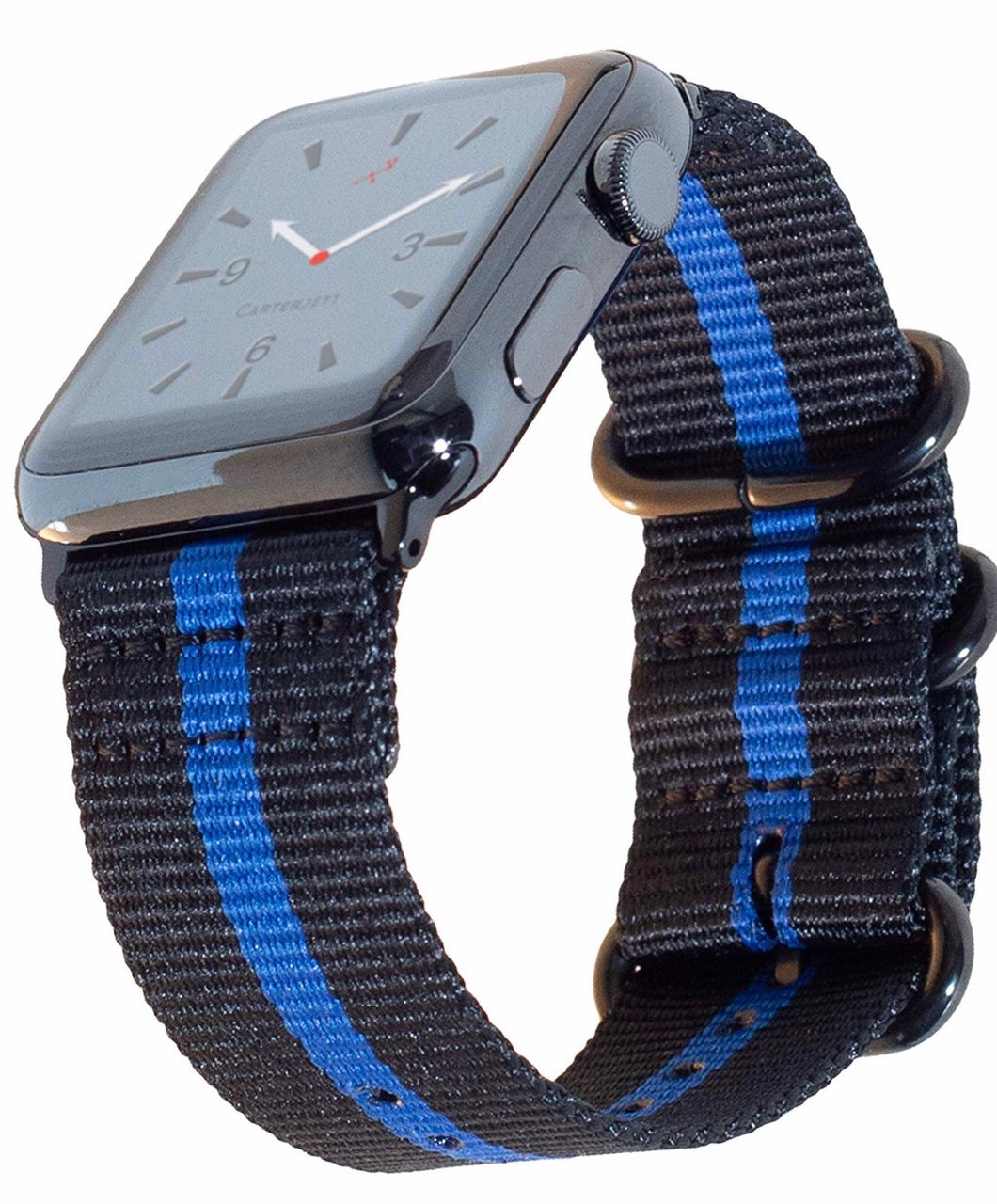 Thin Blue Line Nylon Compatible Apple Watch Band (2 sizes) by Carterjett
