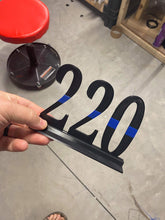 Load image into Gallery viewer, **You must go to canam-thinblueline.ecwid.com to purchase Thin Blue / Red / Silver / Yellow / Green Line 3D printed Badge Number Displays