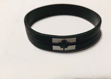 Load image into Gallery viewer, Thin Blue Line Silicone Back The Blue, Blue Lives Matter, Thin Blue Line , Thin Blue Line Maple Leaf , Thin Blue Line Canadian Flag, Defend This Line, Got Your Six, Thin Silver Line (Corrections) Wristband / Bracelet