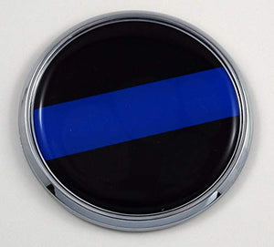 Thin Blue line Flag 2.75" Car Chrome Round Emblem Decal 3D Sticker Badge
