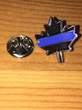 Load image into Gallery viewer, Maple Leaf Thin Blue Line Lapel Pin