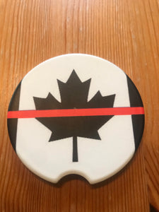 Thin Red. Line Canada Sandstone Coasters