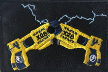 Load image into Gallery viewer, Crossed Tasers 9 cm x 6 cm Hook and Loop (Velcro backed) Patch