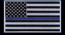 Load image into Gallery viewer, Metal Thin Blue Line American Flag Lapel Pin
