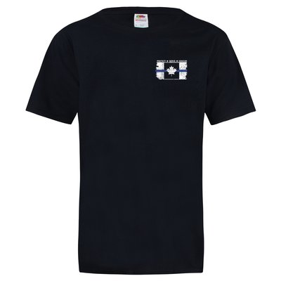 Original Tattered Thin Blue Line Canadian Flag Classic Men's/Unisex  T-Shirt (small logo left chest/optional large logo on back)