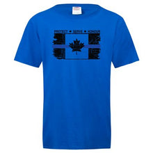 Load image into Gallery viewer, Original Tattered Thin Blue Line Canadian Flag Classic Men&#39;s/Unisex T-Shirt (Large Logo Front)