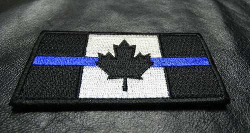 Classic Thin Blue Line Canada Flag Patch