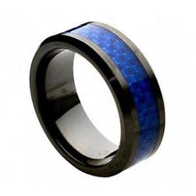 Load image into Gallery viewer, Thin Blue Line 8mm Round Edge Ceramic COMFORT-FIT RING (Size 5 to 15)