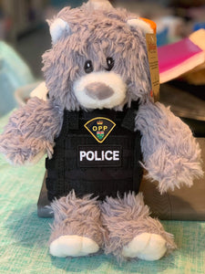 **You must go to canam-thinblueline.ecwid.com to purchase 8″ Stuffed Bears and Dogs WITH Mini Tactical Vest (includes YOUR department’s logo and Optional Personalization)